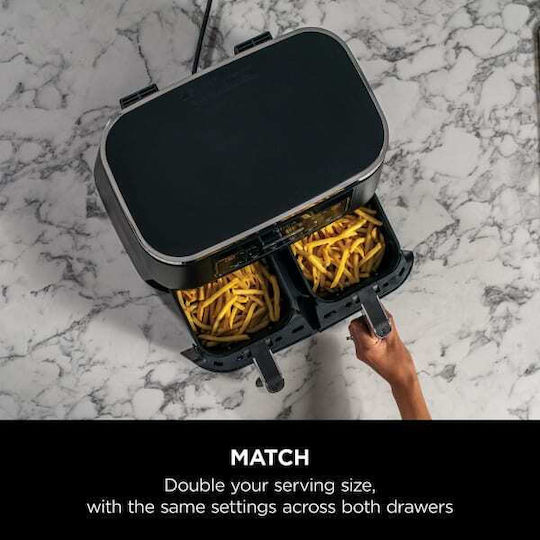 Ninja Foodi Max Dual Zone Air Fryer with Double Detachable Bucket 7.6lt Black