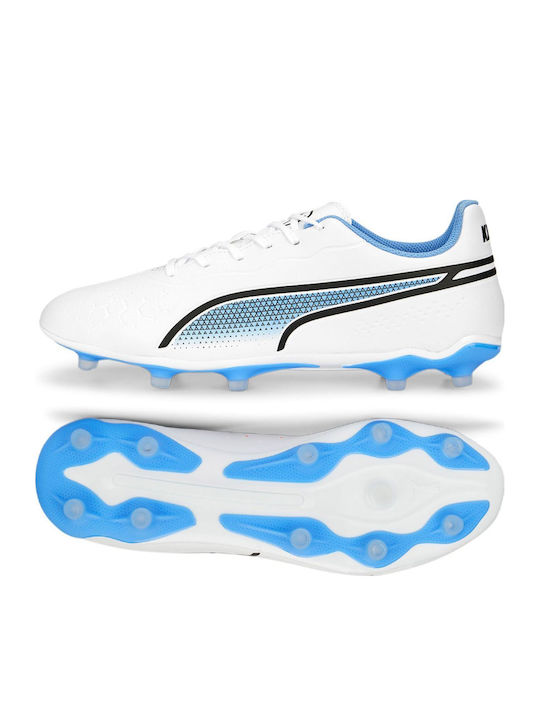 PUMA King Match Pantofi de Fotbal cu crampoane Albe