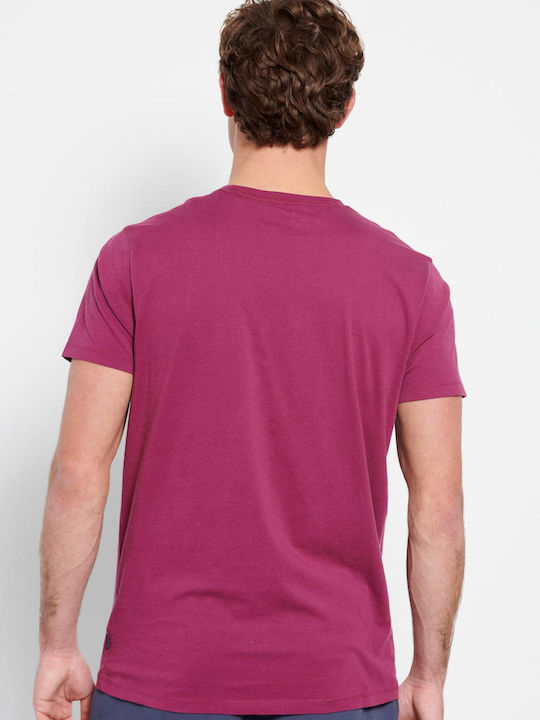 Funky Buddha Herren T-Shirt Kurzarm Aubergine