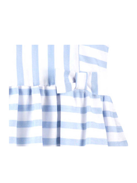 15-223321-7 Kinderkleid Ärmellos Gestreift Hellblau
