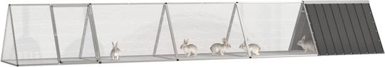 vidaXL 3106448 Galvanized Steel Cage for Rabbits 504.5x80.5x71cm