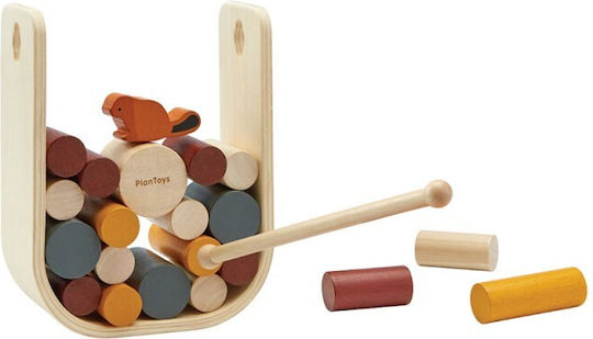 Plan Toys Stacking Toy Balance Game with Beaver made of Wood for 36++ Months