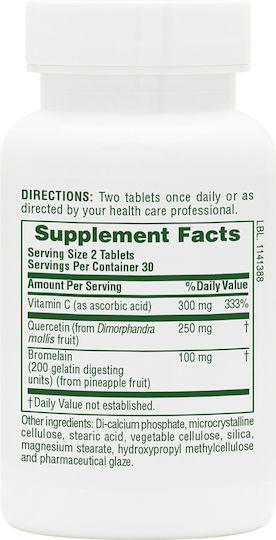Nature's Plus Quercetin Plus with Bromelain & Vit. C 60 ταμπλέτες