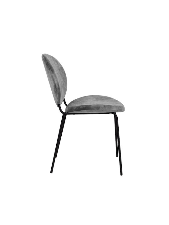 Beetle Scaune Sala de mese Catifelate Silver Grey 2buc 60.5x54x84.5buc