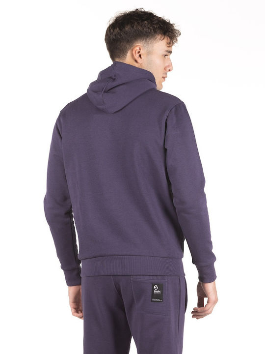 District75 Men's Sweatshirt with Hood and Pockets Purple