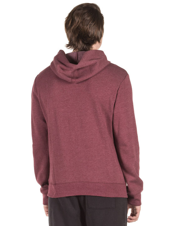 Aeropostale Men's Sweatshirt Jacket with Hood and Pockets Burgundy