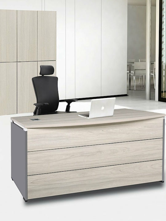 Επαγγελματικό Γραφείο Progress Ξύλινο Elm / Grey 140x80x75εκ.
