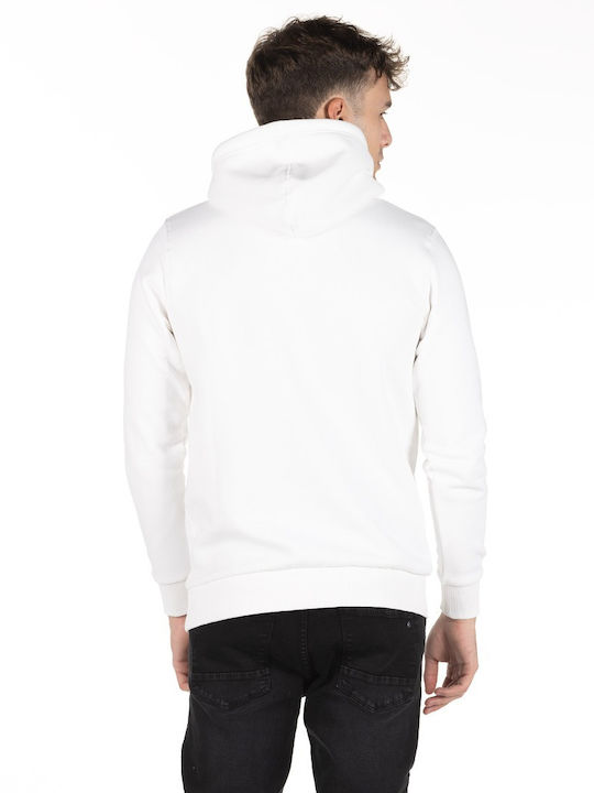 District75 Men's Sweatshirt with Hood and Pockets White