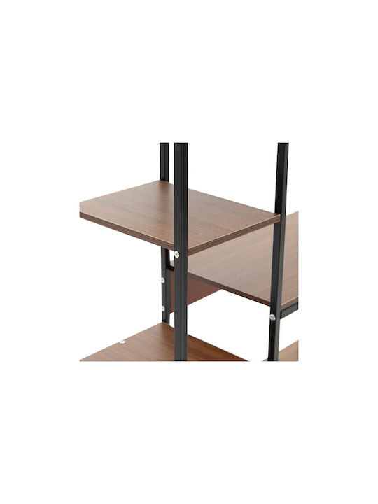 Bookcase Leena Dark Oak - Black 80x30x142cm