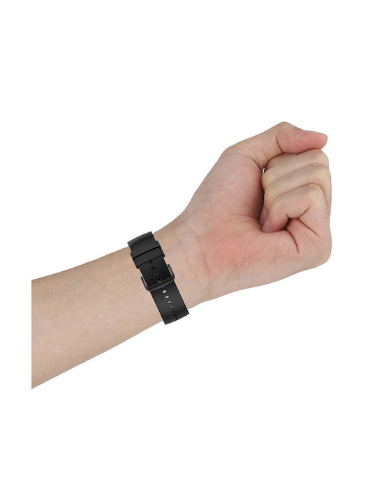 Techsuit Watchband W001 Armband Silikon Schwarz (Samsung Galaxy Watch 4, Galaxy Watch Active 1 / 2 (40 mm / 44 mm), Huawei Watch GT / GT 2 / GT 3 (42 mm)) KF239513