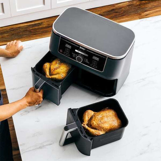 Ninja AF400 Air Fryer with Double Detachable Bucket 9.5lt Black