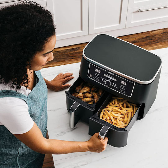 Ninja AF400 Air Fryer with Double Detachable Bucket 9.5lt Black