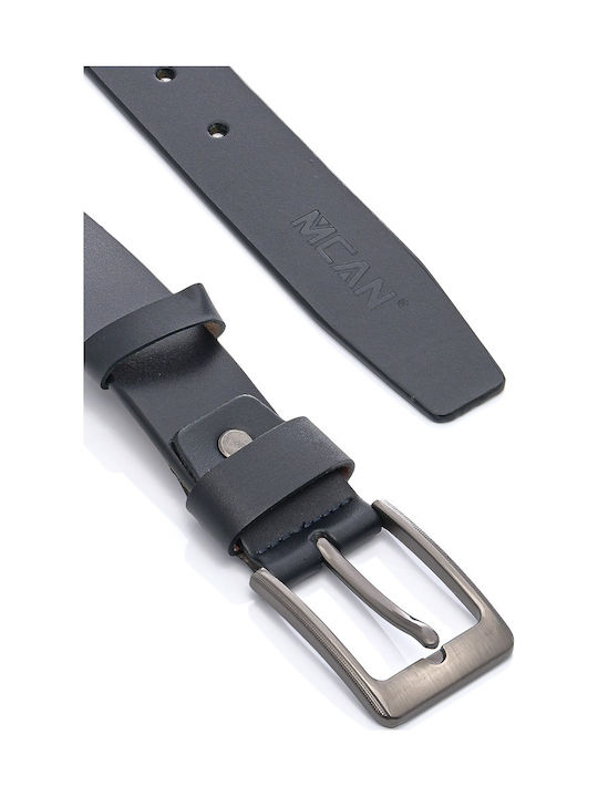 Men's Belt Leather Navy Blue