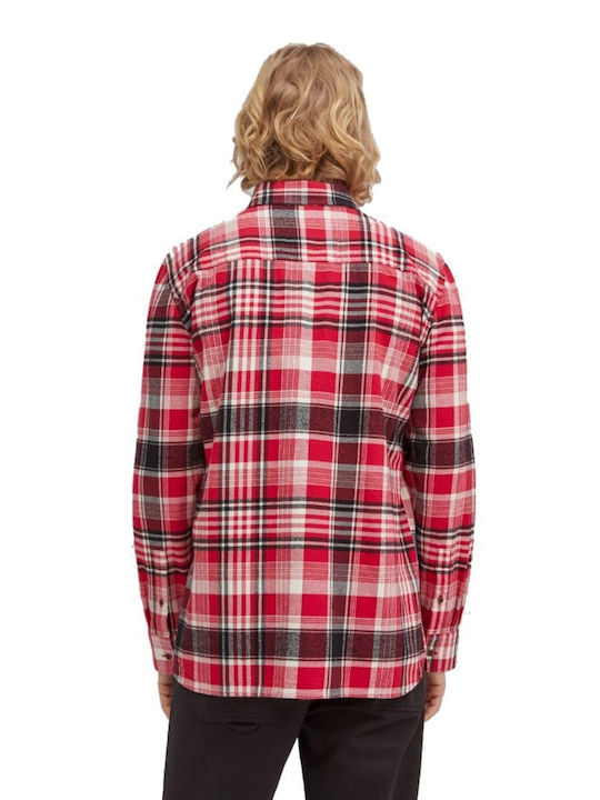O'neill Men's Shirt Long Sleeve Flannel Checked Red