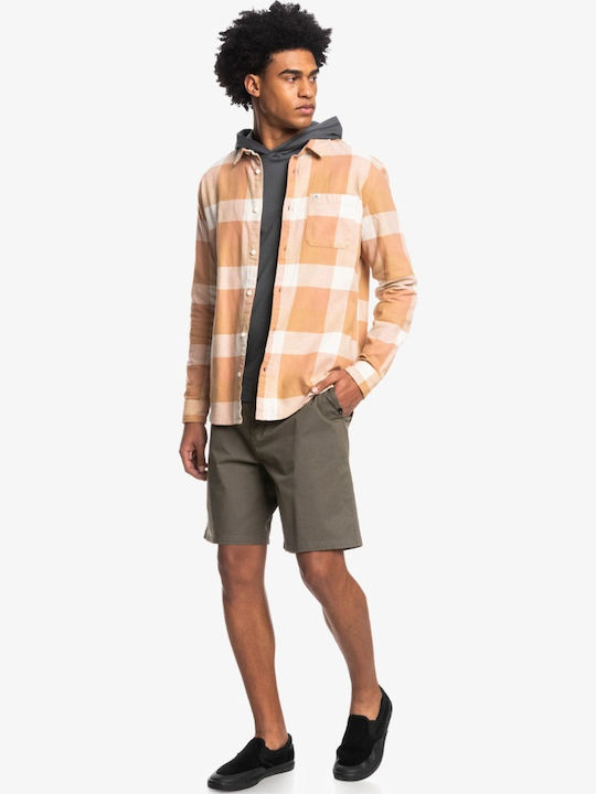 Motherfly Long-sleeved Cotton Shirt Checked Beige