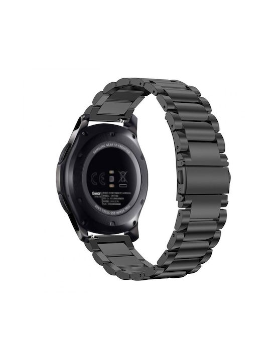 Techsuit Watchband W010 Λουράκι Ανοξείδωτο Ατσάλι Μαύρο (Samsung Galaxy Watch 4, Galaxy Watch Active 1 / 2 (40 mm / 44 mm), Huawei Watch GT / GT 2 / GT 3 (42 mm))