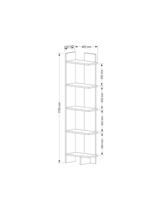 Bibliotecă Perla Alb 48x22x170cm