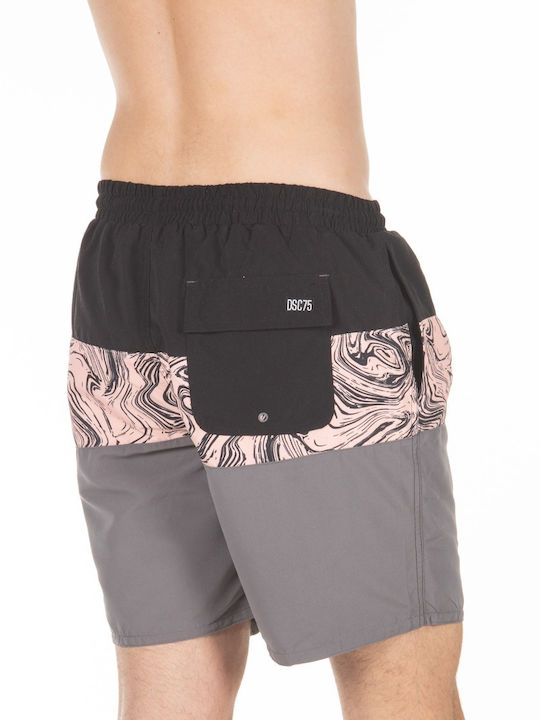 Men's Swimwear Shorts Grey/Pink with Patterns