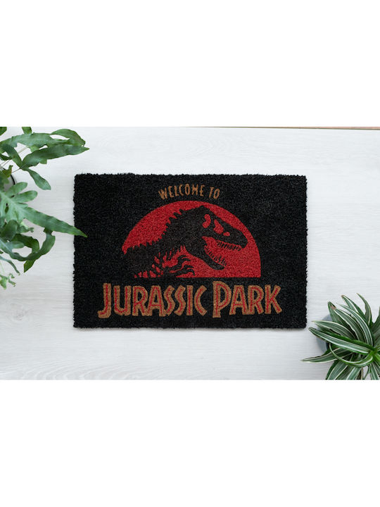 Grupo Erik Entrance Mat made of Coir with Anti-slip Backing Jurassic Park Black 40x60cm