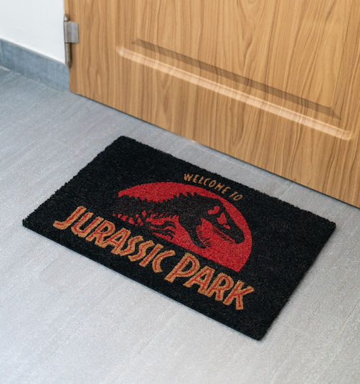 Grupo Erik Entrance Mat made of Coir with Anti-slip Backing Jurassic Park Black 40x60cm