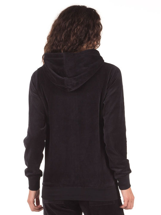 District75 Women's Hooded Cardigan Black