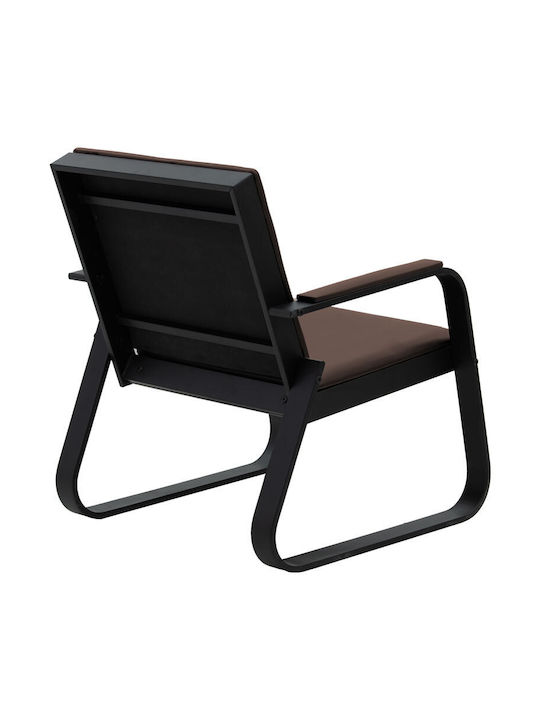 Rogelio Sessel aus Kunstleder Braun 67x72x85cm