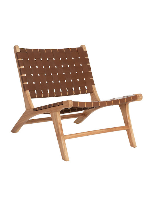 Felipe Armchair from Leatherette Brown 65x78x68cm