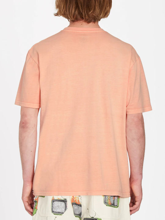 Volcom Ανδρικό T-shirt Peach Μονόχρωμο