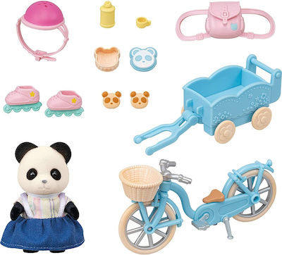 Epoch Toys Miniature Toy Cycle and Skate Set Panda Girl Sylvanian Families for 3+ Years