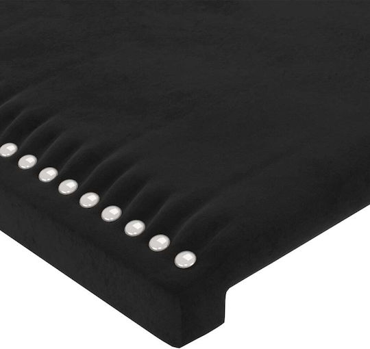 vidaXL LED Bed Headboard Fabric Black 103x88 cm