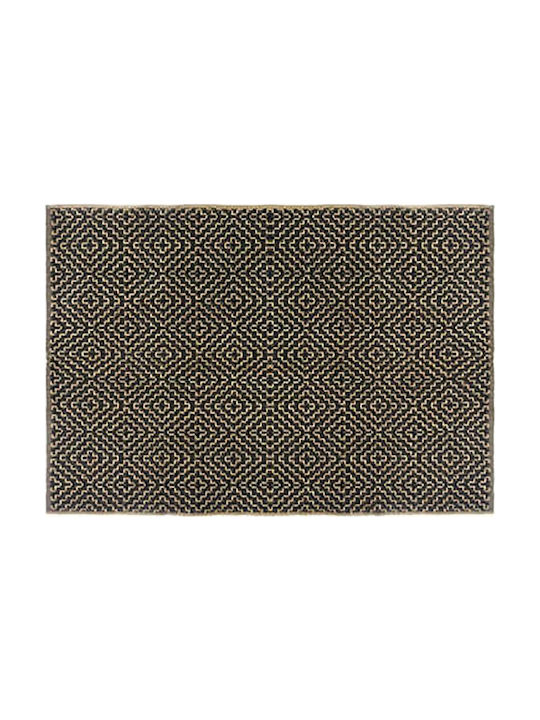 D166 Rug Rectangular Summer Wicker Black / Gold