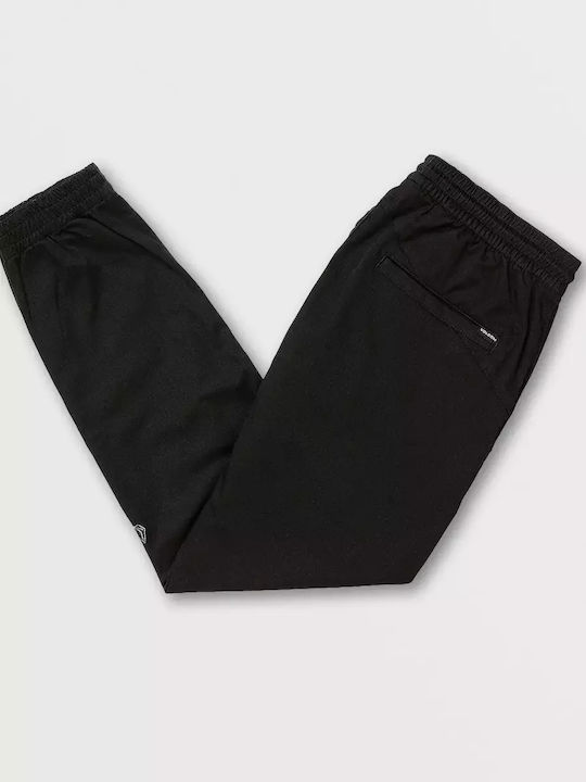 Frickin Men's Elastic Slim Fit Black Trousers