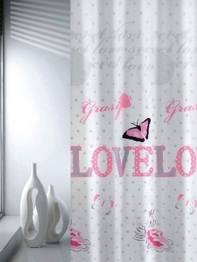 Joy Bath Love Fabric Shower Curtain 180x200cm Fuchsia Joy Bath Love Fabric Shower Curtain 180x200cm Fuchsia