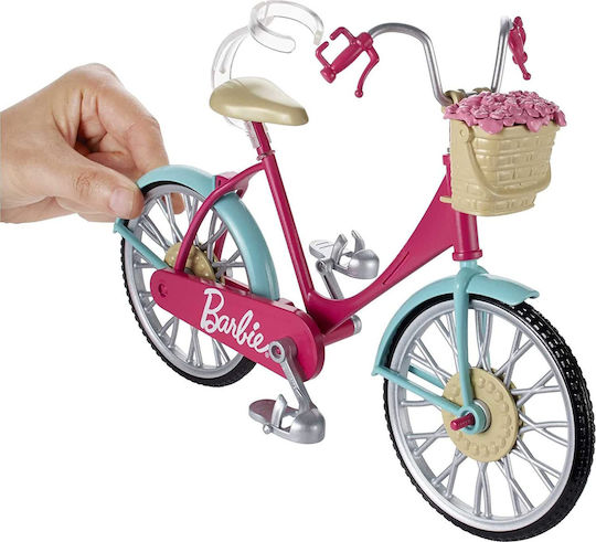 Barbie Bicycle with Helmet & Basket with Flowers Doll Vehicle for 3+ years+ Years