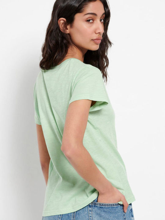 Funky Buddha Damen Sportlich T-shirt Green Fig