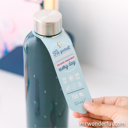 Mr. Wonderful Go, Go, Go! Bottle Thermos Plastic 750ml Multicolour