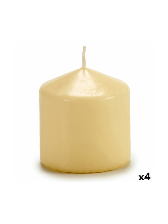 Decorative Candle Cream 7x7cm 4pcs