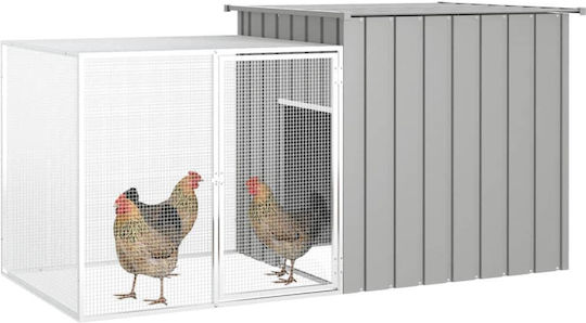 vidaXL Poultry Coop of Galvanized Steel L2 x W0.91 x H1m