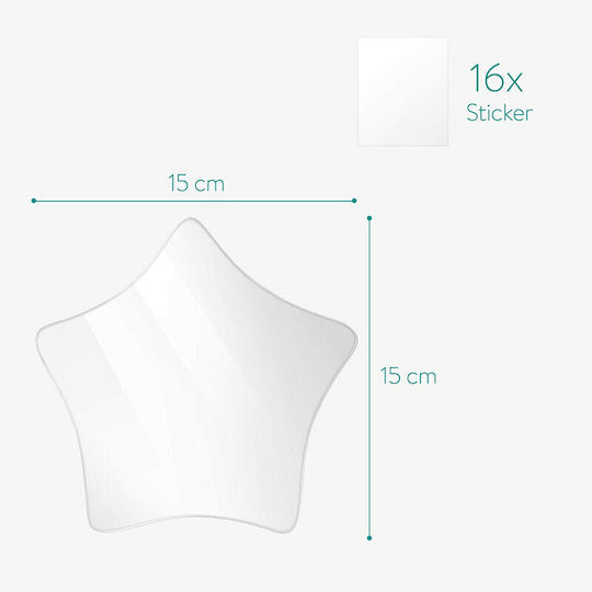 Dekorativer Aufkleber Wand Stern 5Stück 15x15cm Navaris
