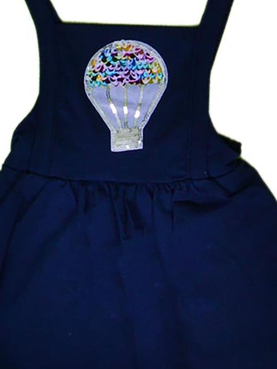 Joyce Kids Dress Set with Blouse Short Sleeve Blue