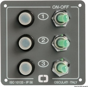 Osculati Boat Switch with Panels with 3 Switches
