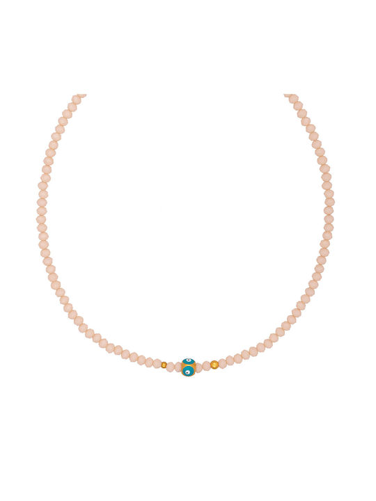 Excite-Fashion Halskette Auge aus Vergoldet Stahl mit Perlen