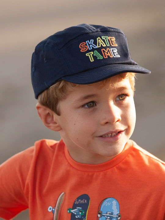 Mayoral Kids' Hat Jockey Fabric Navy Blue