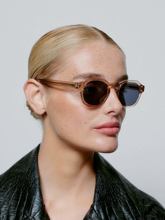 A.Kjaerbede Zan Unisex Γυαλιά Ηλίου με Μπεζ Κοκκάλινο Σκελετό και Γκρι Φακό