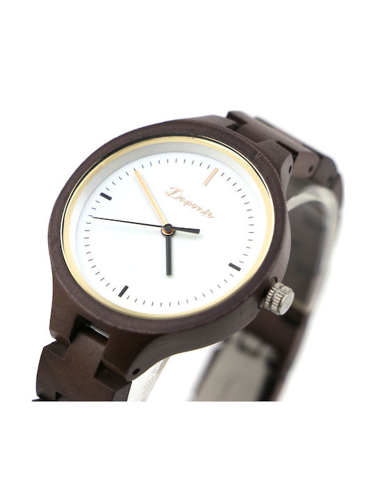 Daponte Women's Watch with Gray Wooden Bracelet