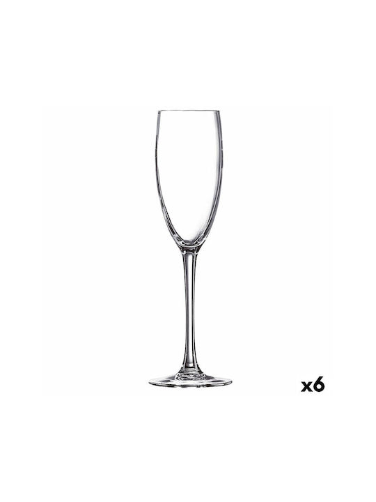 BigBuy Ebro Set Gläser Champagner aus Glas Mit Stiel 160ml 6Stück