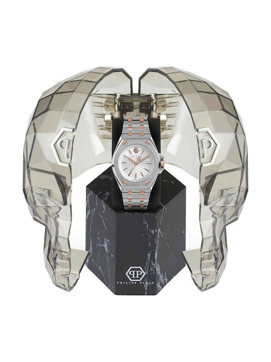 Philipp Plein Extreme Γυναικείο Ρολόι 38mm Μπαταρίας με Ασημί Μεταλλικό Μπρασελέ