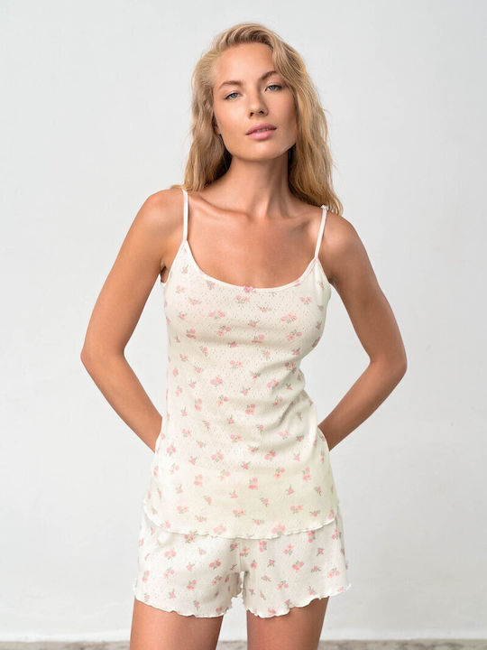 Women's T-Shirt with Spaghetti Strap Floral