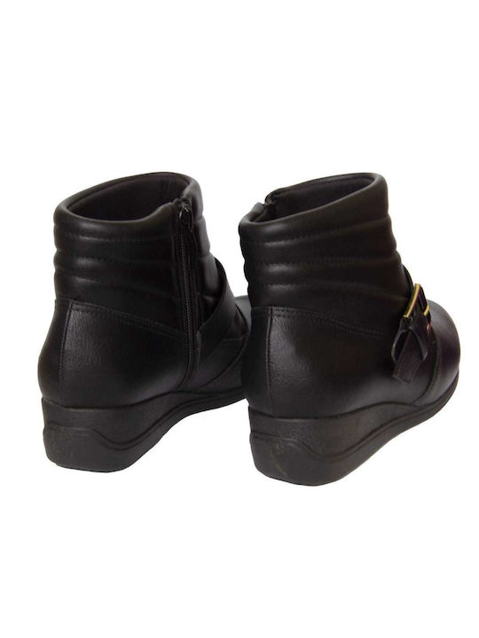 Piccadilly Leather Women's Ankle Boots Platform Black