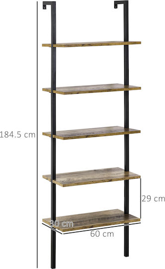 Βιβλιοθήκη Ladder Καφέ 60x30x184.5εκ.